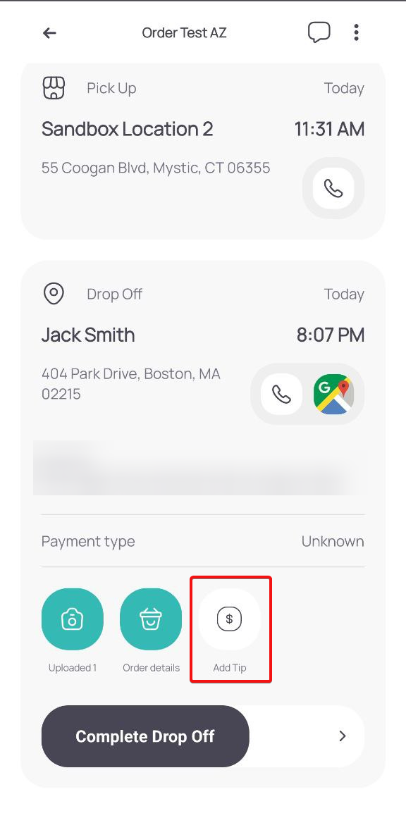 Manual Tip Entry for Drivers Cartwheel
