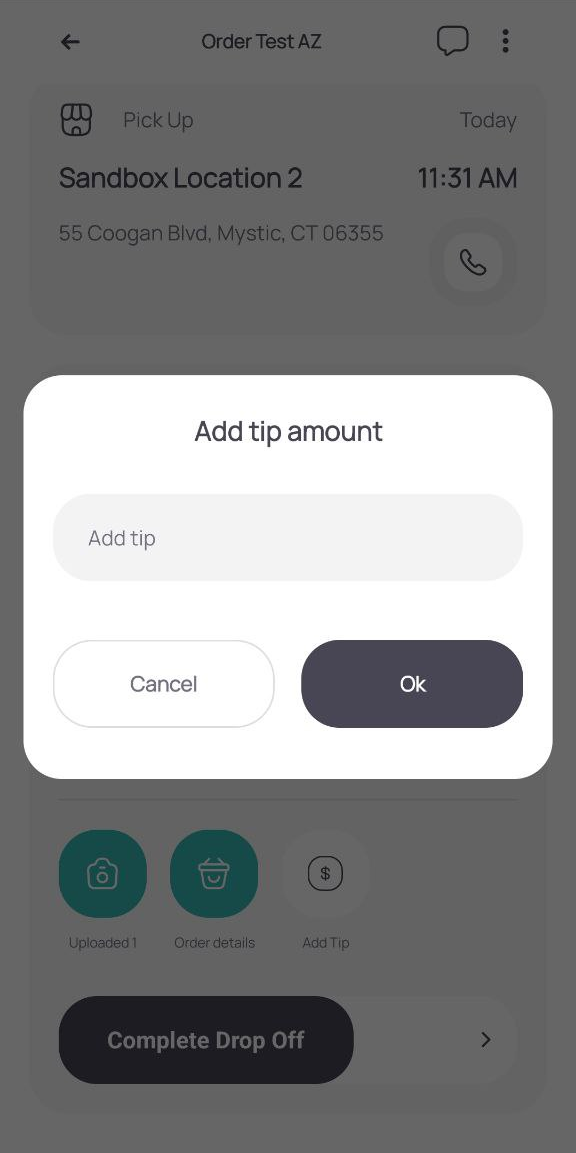 Manual Tip Entry for Drivers Cartwheel