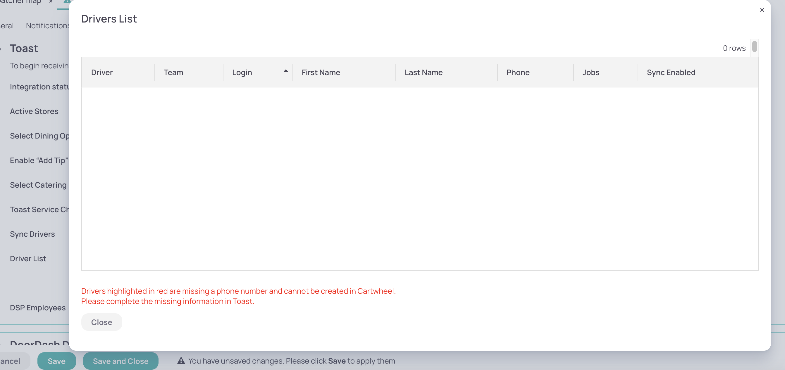 Toast Integration – Cartwheel
